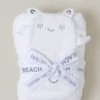 Barefoot Dreams Toddler Hooded Towel/Washcloth Sea Salt 2 Barefoot Dreams Toddler Hooded Towel/Washcloth Sea Salt -Little Kids Care Shop barefoot dreams barefoot dreams toddler hooded tow