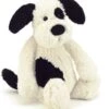Jellycat Bashful Black & Cream Puppy Medium 1 Jellycat Bashful Black & Cream Puppy Medium -Little Kids Care Shop jellycat inc jellycat bashful black cream puppy me