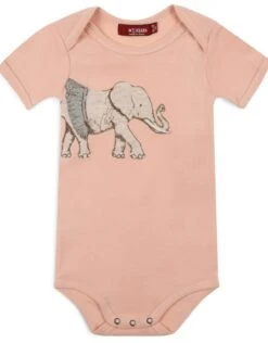 Milkbarn Applique Short Sleeve One Piece Tutu Elephant
