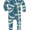 Milkbarn Bamboo Footed Romper Blue Whale 1 Milkbarn Bamboo Footed Romper Blue Whale -Little Kids Care Shop milkbarn milkbarn bamboo footed romper blue whale