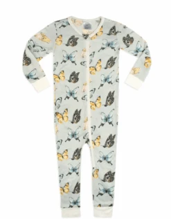 Milkbarn Bamboo Zipper Pajama Butterfly