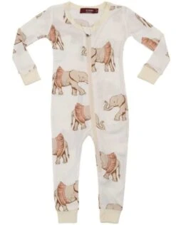 Milkbarn Bamboo Zipper Pajama Tutu Elephant