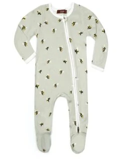 Milkbarn Bumble Bee Bamboo Zipper Pajama