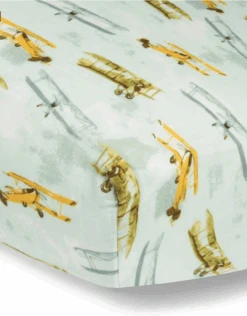 Milkbarn Crib Sheet Vintage Planes