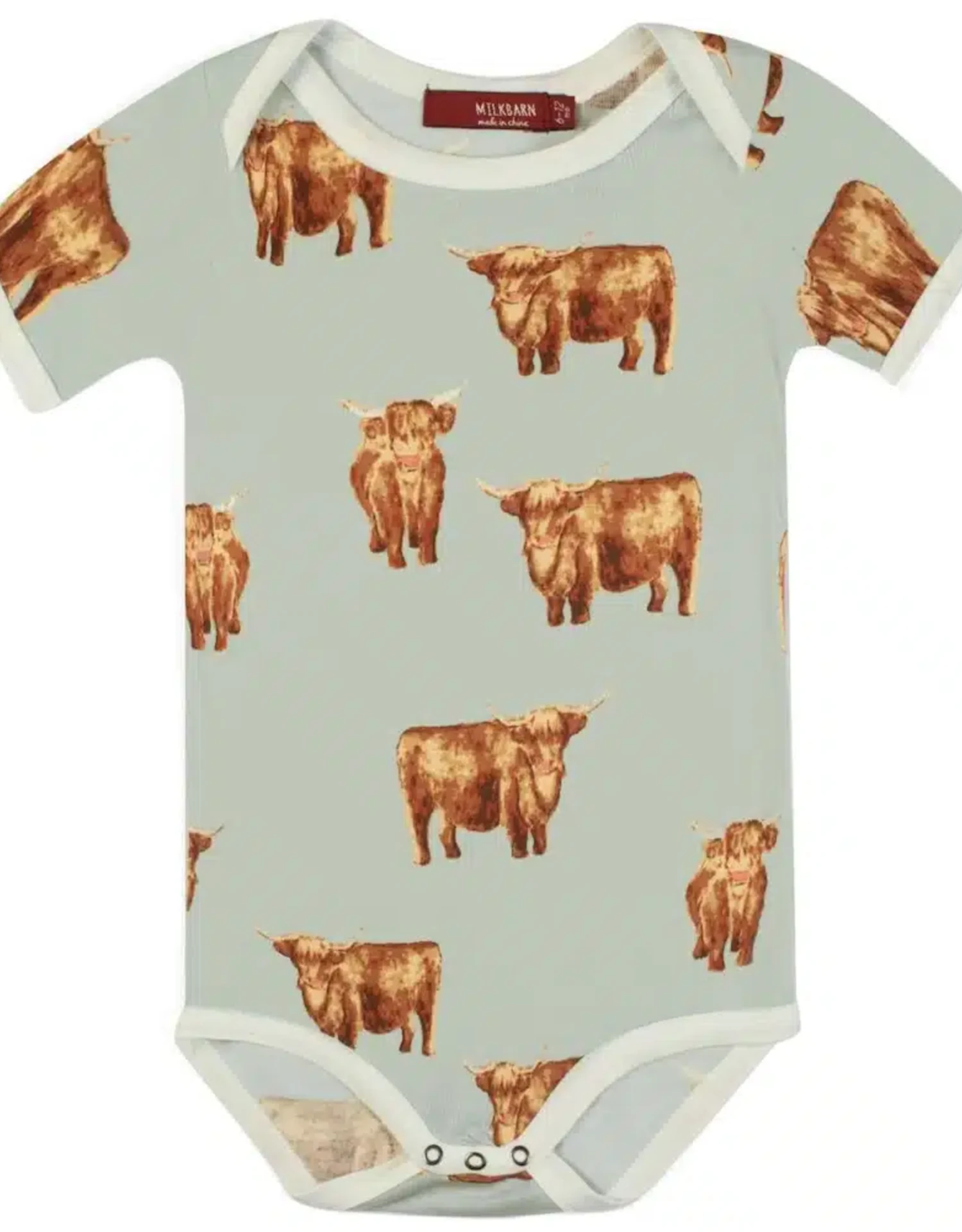 Milkbarn Highland Cow Bamboo Short Sleeve One Piece 3 Milkbarn Highland Cow Bamboo Short Sleeve One Piece