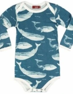 MIlkbarn L/S One Piece Blue Whale