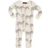 Milkbarn Organic Cotton Zipper Pajama Grey Zebra -Little Kids Care Shop milkbarn milkbarn organic cotton zipper pajama gre