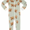 Milkbarn Organic Cotton Zipper Pajama Highland Cow