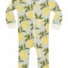Milkbarn Organic Cotton Zipper Pajama Lemon -Little Kids Care Shop milkbarn milkbarn organic cotton zipper pajama lem