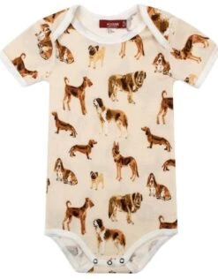 Milkbarn Short Sleeve One Piece Natural Dog