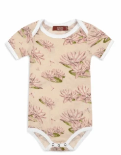 Milkbarn Short Sleeve One Piece Water Lillies