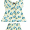 Milkbarn Short Sleeve Peasant Dress W/Bloomers Sky Floral -Little Kids Care Shop milkbarn milkbarn short sleeve peasant dress w blo 3