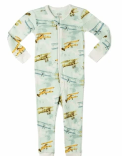 Milkbarn Zipper Pajama Vintage Planes